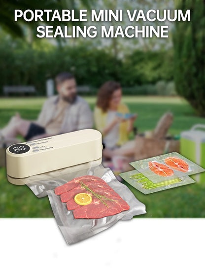 Mini Vacuum Sealer Machine Bag Rolls Food Sealer Compact Food Preservation System with Vacuum Bags & Inhalation tool kit
